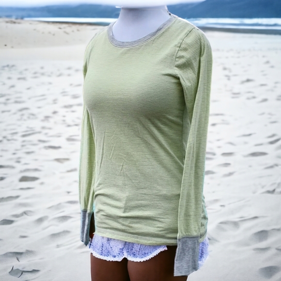 Mossimo striped long sleeve shirt sz M, gray/green - Picture 16 of 16